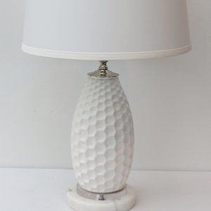 Retro Modern Ceramic, Lucite and White Marble Table Lamp
